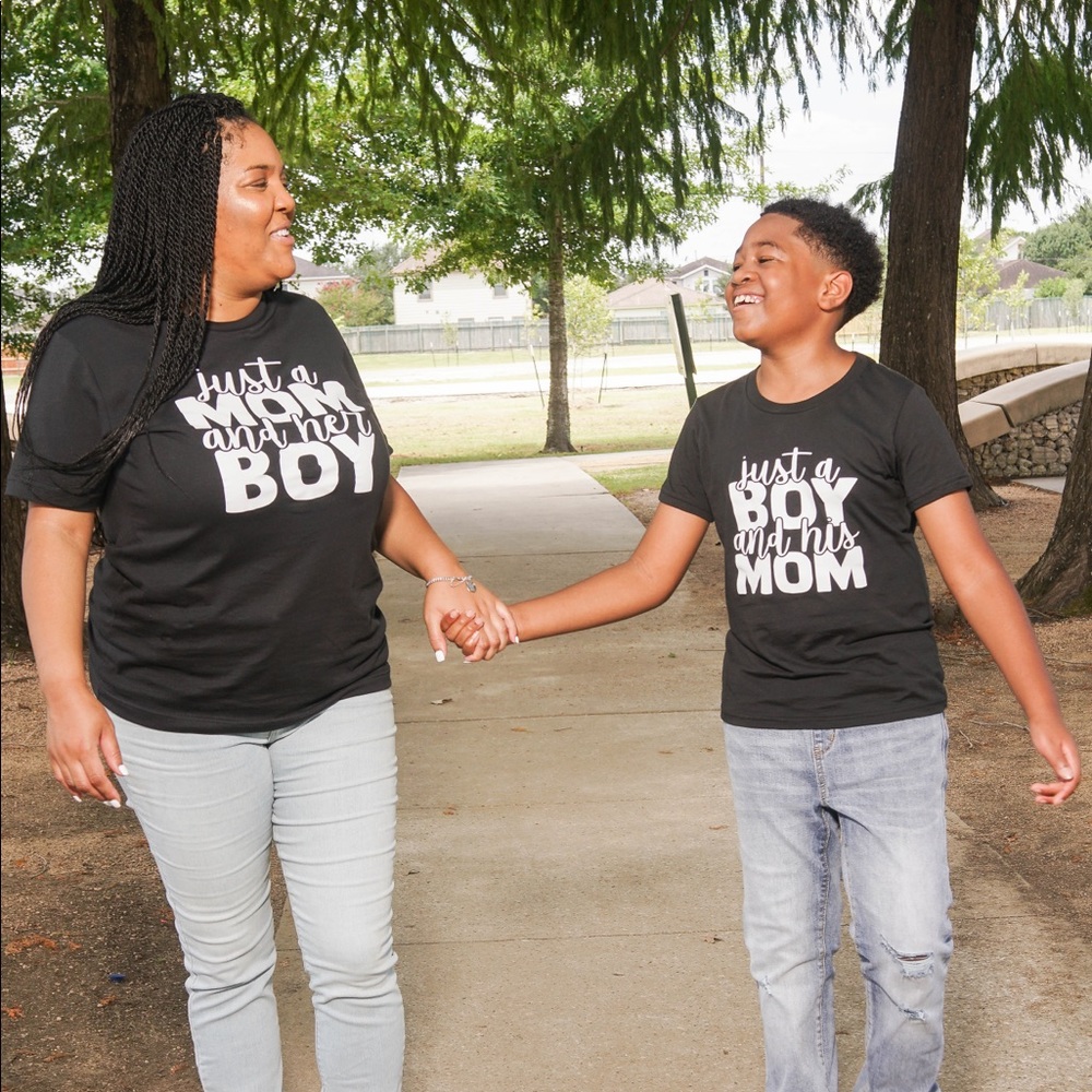 Mom and Son Matching “Just” Shirts. 25$ for both
